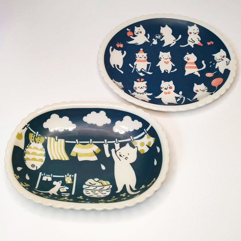 Mino Ware Kitty Cat Plate - Thumbnail 4