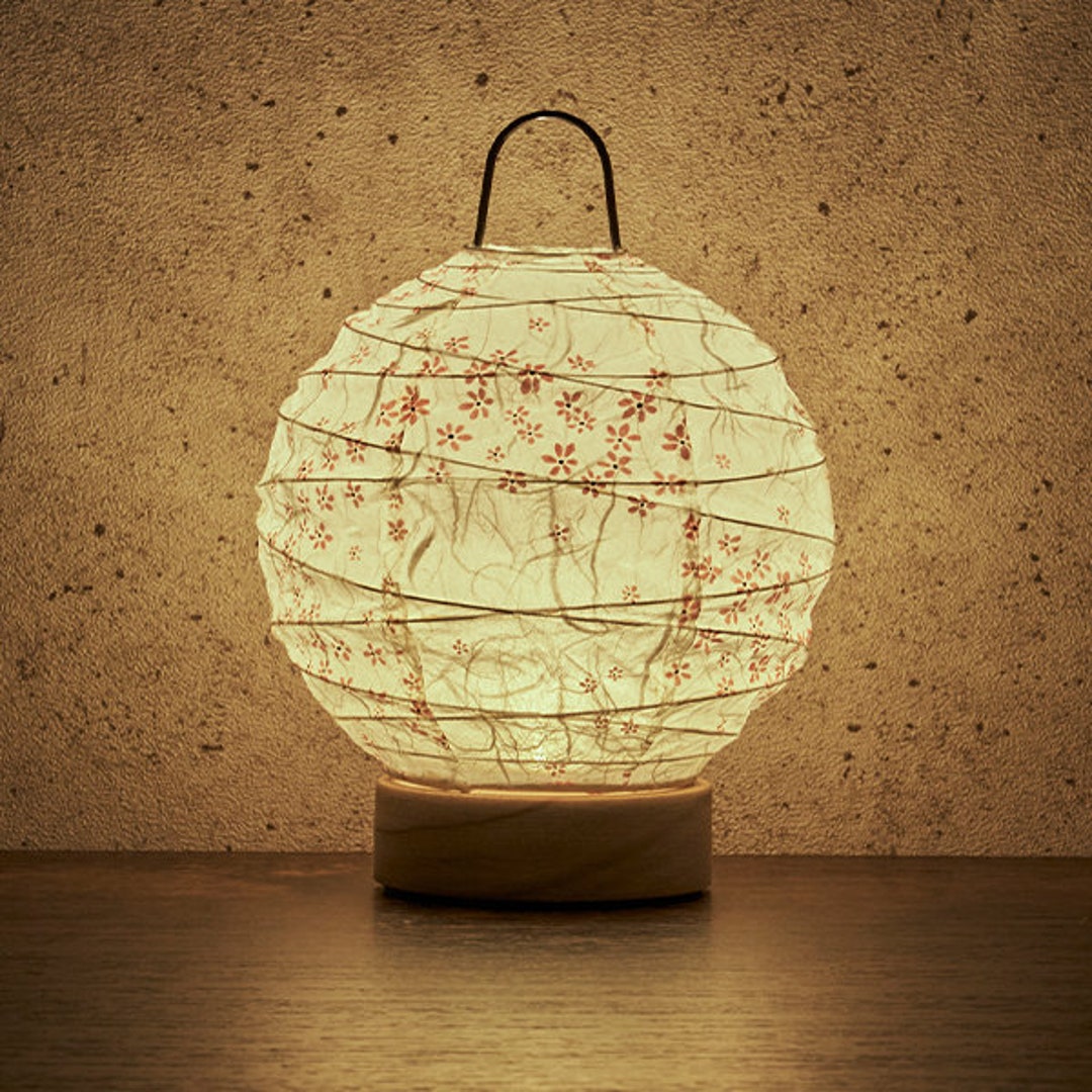 Japanese Paper Lantern Unryu Paper Sakura Etsy
