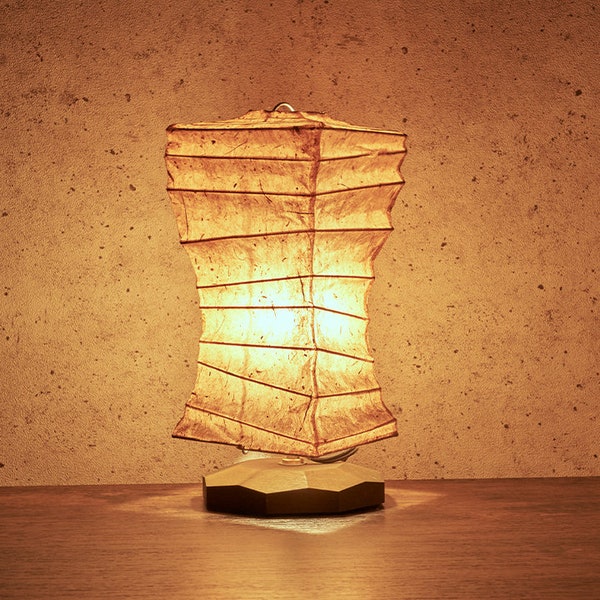 Traditional Japanese Paper Cedar bark paper lantern stand light switch type made in Japan