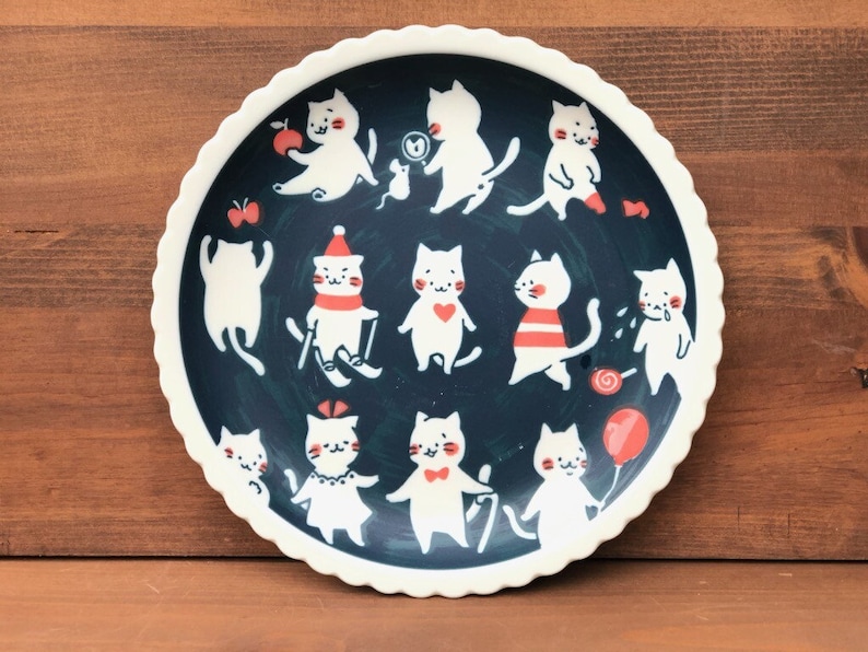 Mino Ware Kitty Cat Plate