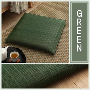 Woven Straw Cushion Square Tatami Cushion Mat, Handcrafted Japanese Style Straw Flat Straw Seat Cushion Floor Pillow for Yoga Tea Ceremony