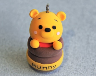 Chaveiro Ursinho Pooh, Chaveiro Ursinho Pooh, Chaveiro Disney, Chaveiro de Argila Feito à Mão, Acessórios de Bolsa Disney, Presentes para Amantes Disney