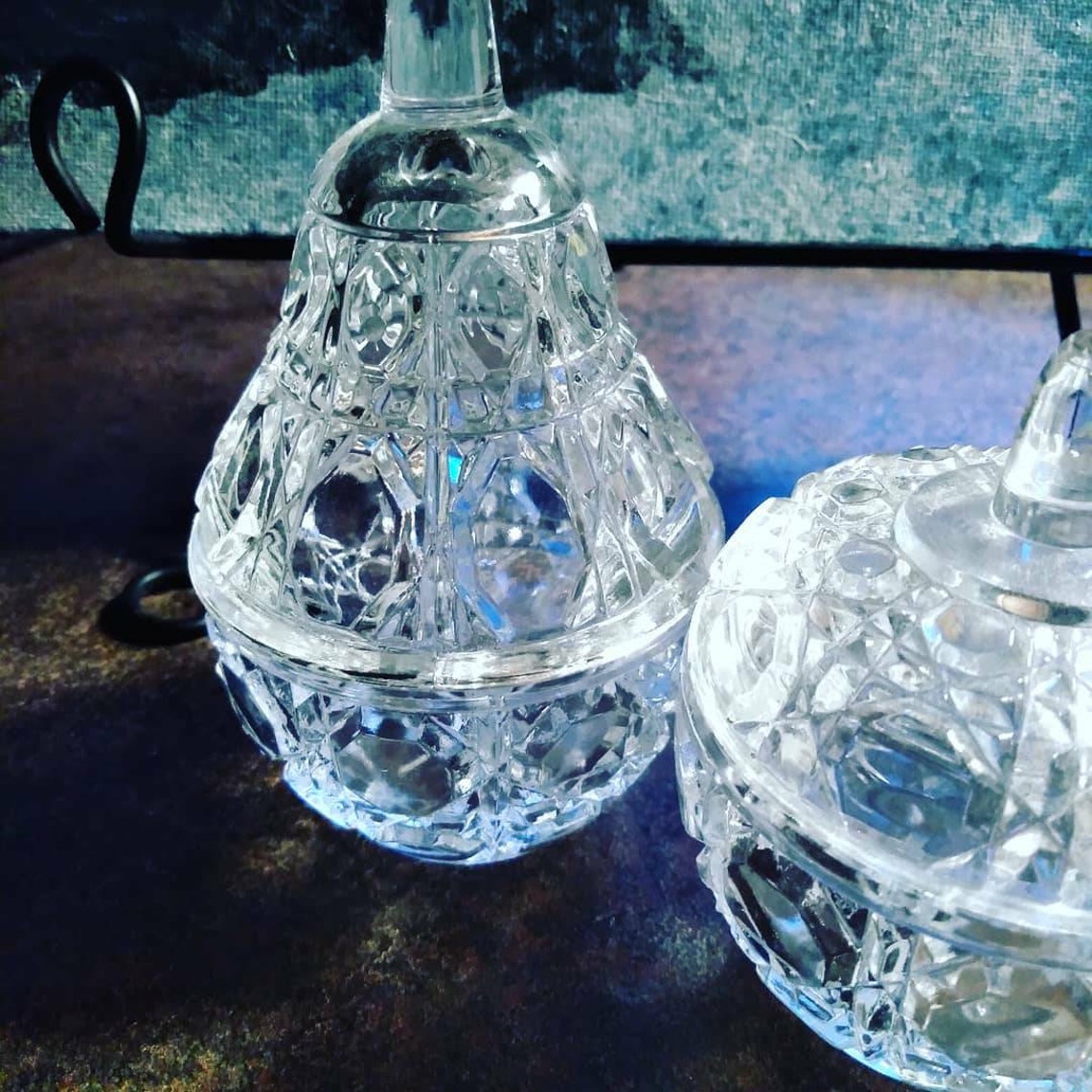 Vintage Clear Pressed Glass Pear Shape Jelly Bowl Etsy