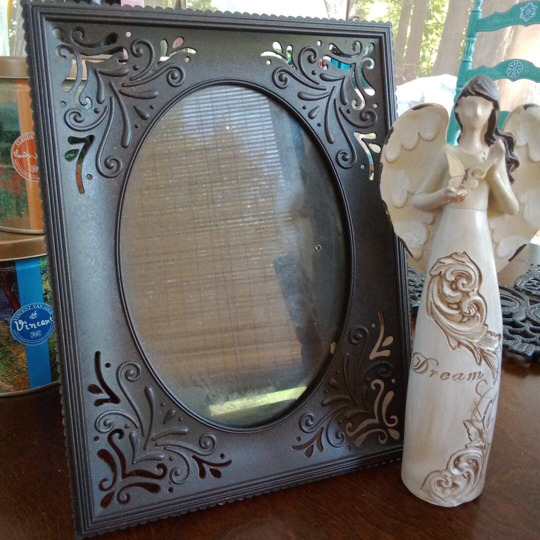 Fetco Ornate Oval Glass Photo Frame Etsy