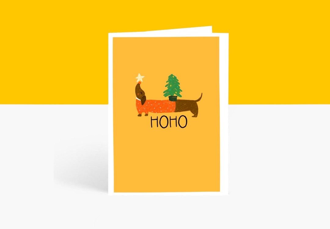 SAUSAGE DOG Christmas Card Xmas Card Blümeli Blumeli Etsy UK