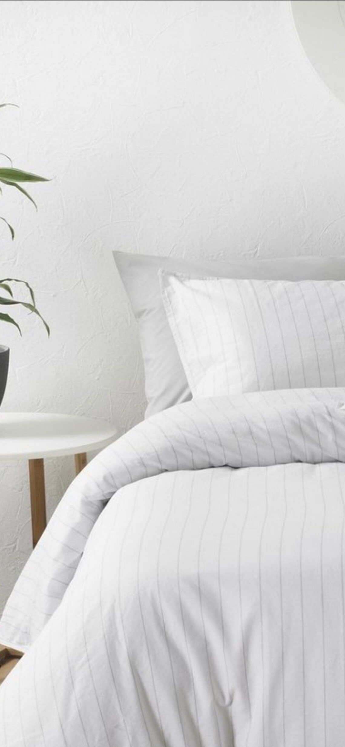 White 100 Cotton Linear Pinstripe Duvet Cover Bedding Etsy