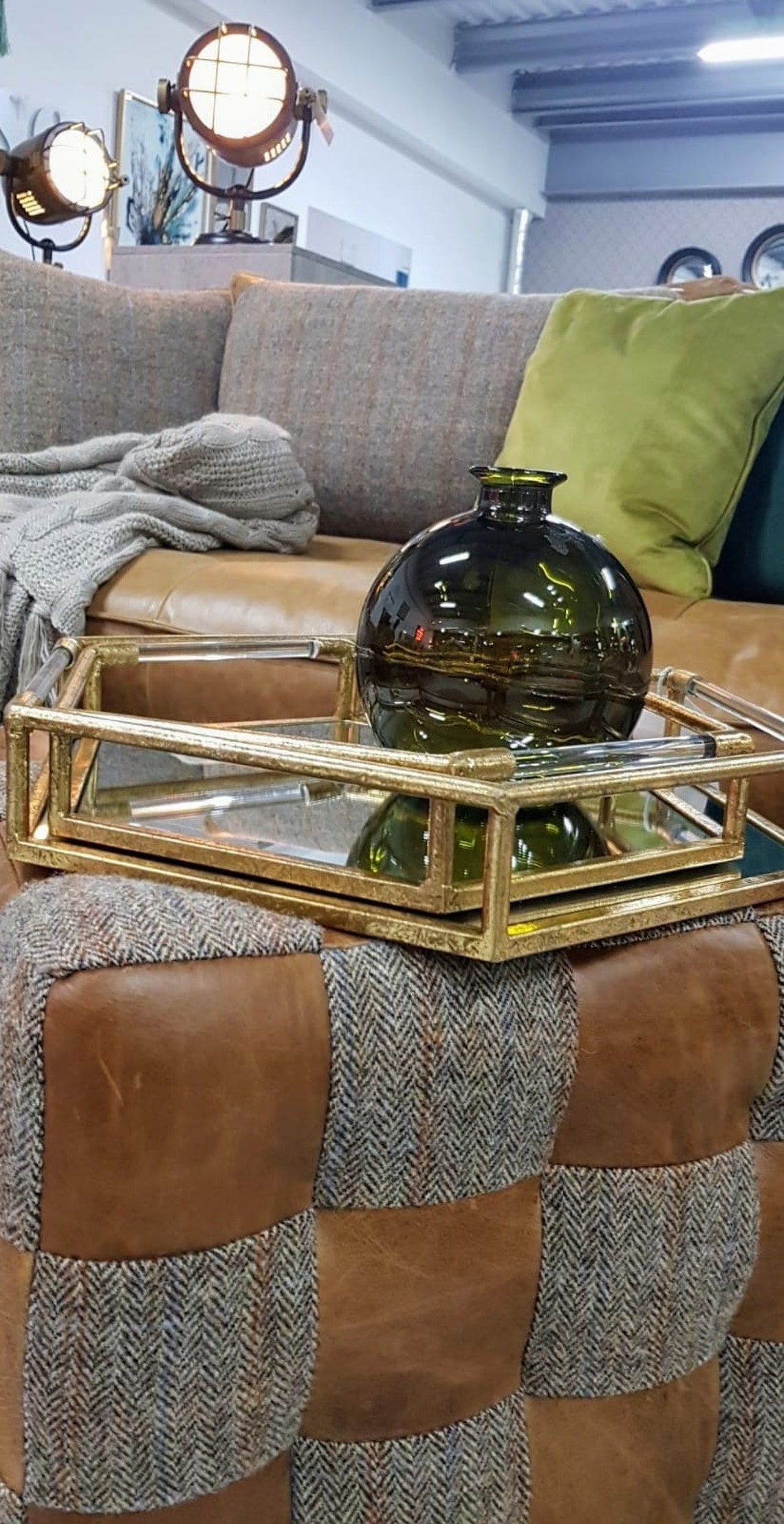 Pair Deco Style Gold Mirrored Decorative Trays Etsy