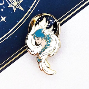 Angel of the Moon — Hard Enamel Celestial Pin — Elemental Angels