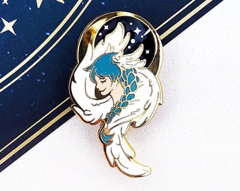 Angel of the Moon — Hard Enamel Celestial Pin — Elemental Angels