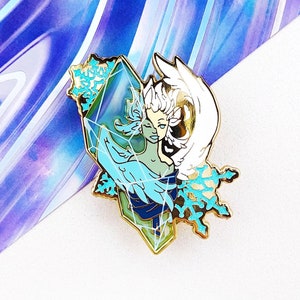 Angel of Ice — Hard Enamel Crystal Pin — Elemental Angels