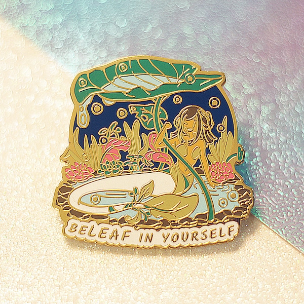 BeLEAF in Yourself — Hard Enamel Mermaid Pin