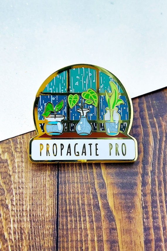 Propagate Pro SECONDS SALE — B Grade Hard Enamel Plant Pin — Plantastic Pals Garden Collection — cute green thumb gift, plant mom dad gift