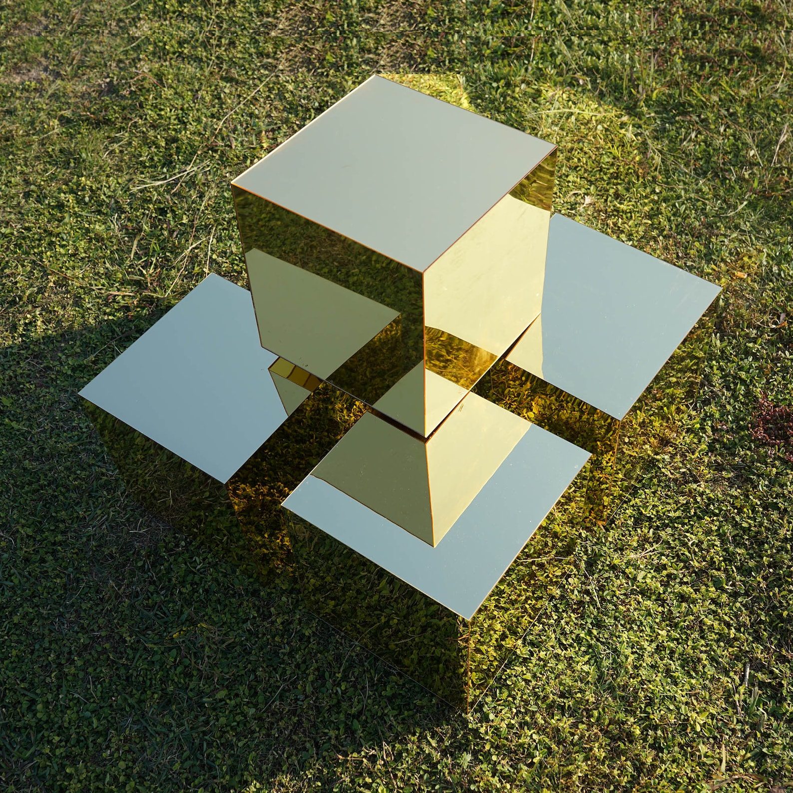 Cube Column Customized Gold Mirror Cube Box Square Column for Wedding Event ...