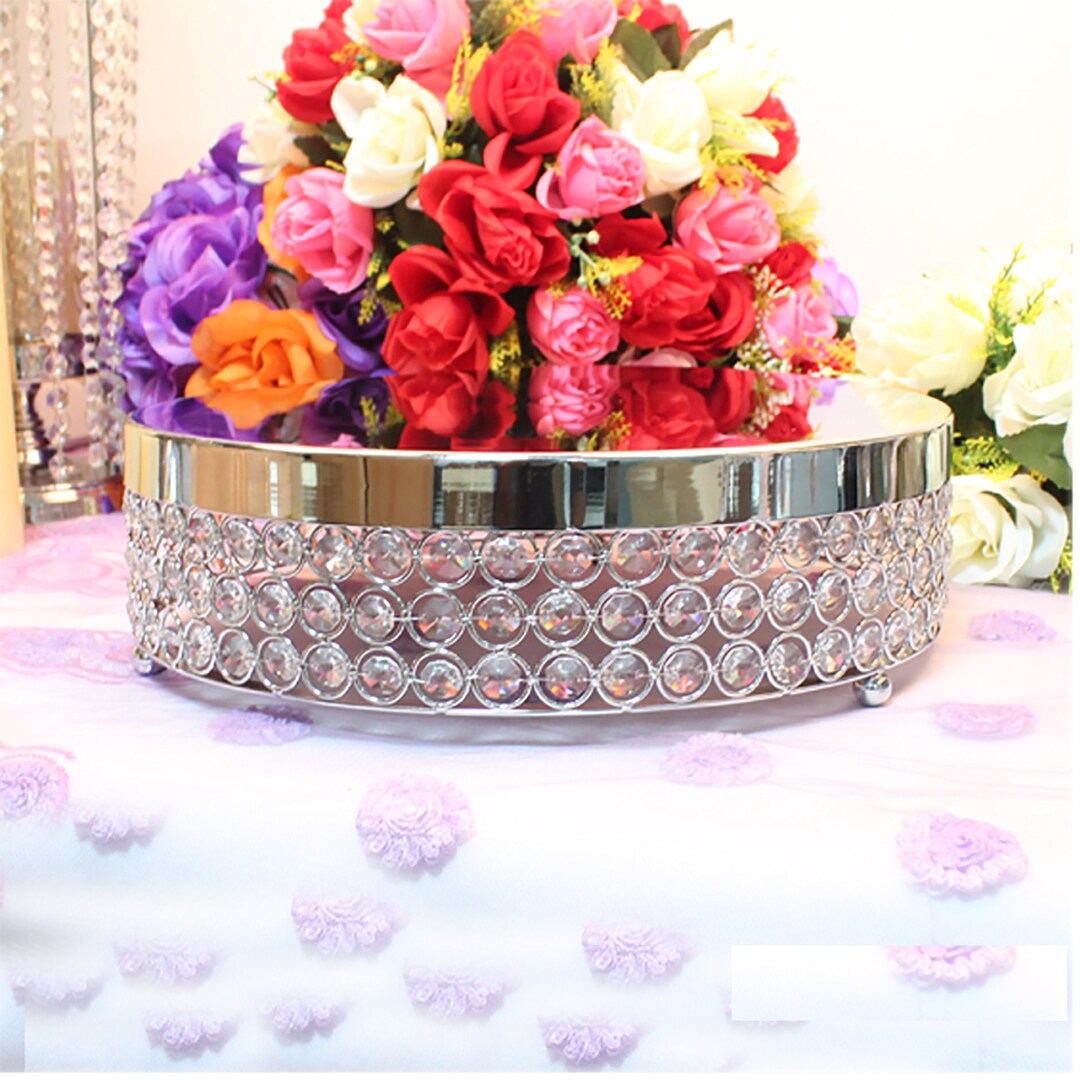 Mirrored Cake Stand Crystal Cupcake Holder for Wedding Dessert Stand
