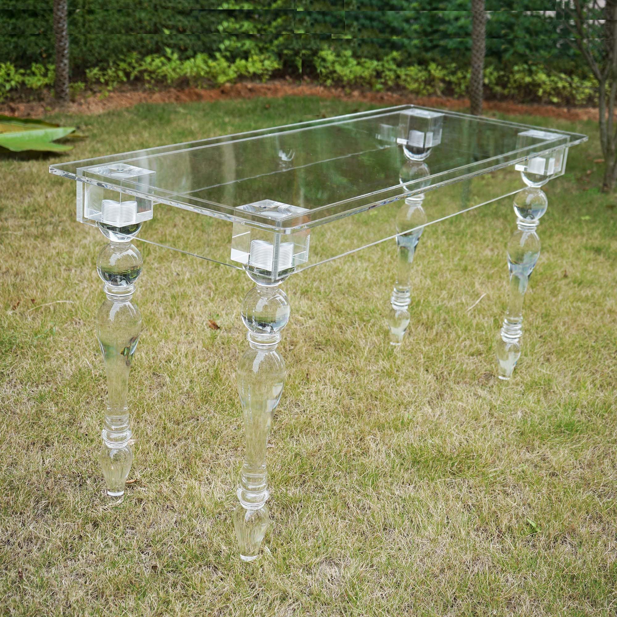 Clear Acrylic Table Detachable Dining Table for Bride and Groom