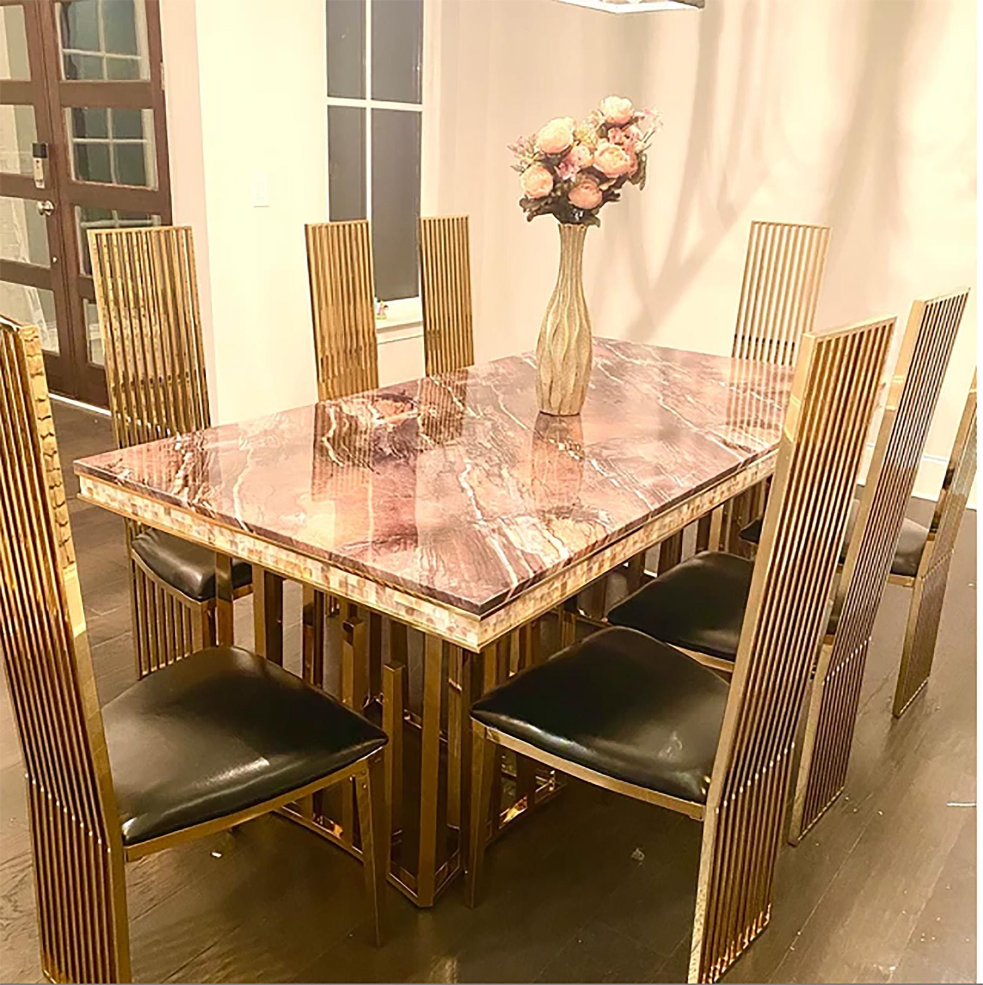 8 seats gold table legs for dining table  stainless steel table bottom base dining room table legs table support frame for home dining room