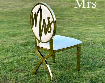 Mr Mrs Chair Gold Chair Wedding Chair Dining Room Chairs Bridal Shower Chair Church Events Chair Birthday Party Table Decoration Chairs Etsy