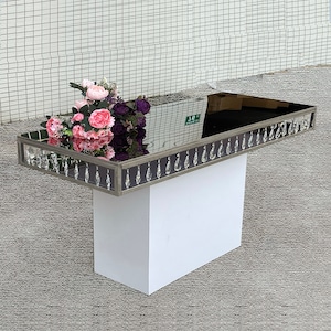 Silver mirror crystal pendant decorative table for wedding bride and groom bridal shower ceremony table  dessert sweets table birthday table