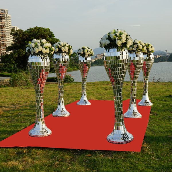 Tall Silver Floor Vases - Etsy