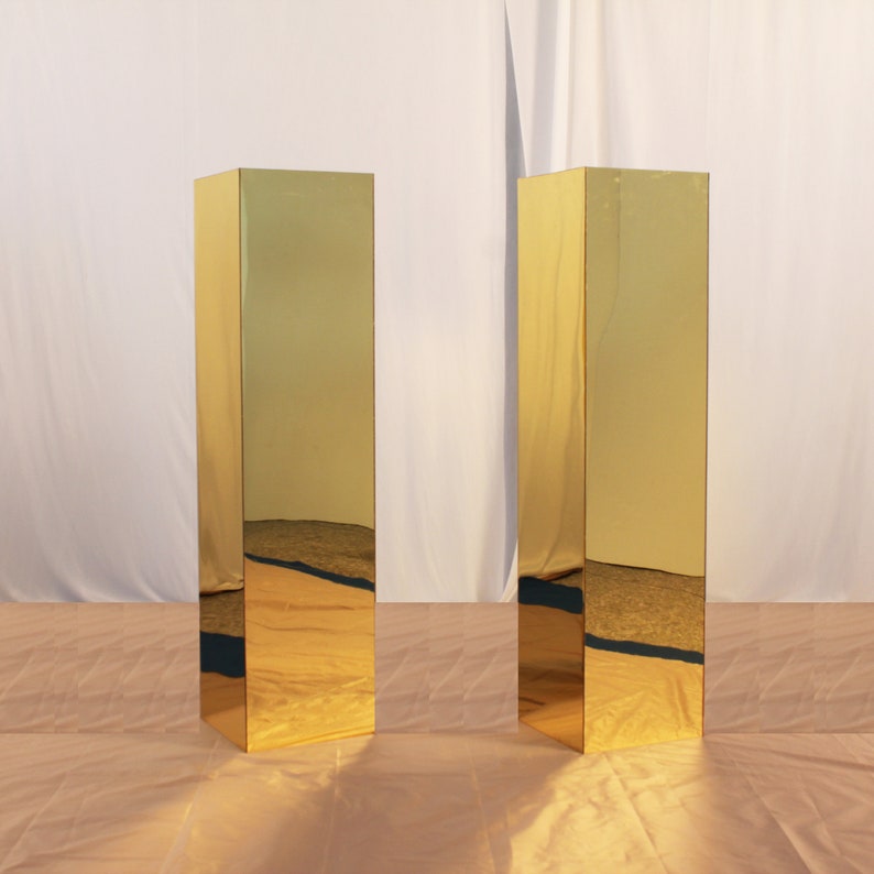 Gold mirror display stand pedestal table stand for wedding Etsy