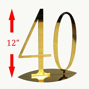 Insegna da tavolo con doppio specchio dorato, numero da tavolo da 12 pollici, centrotavola per matrimoni, decorazioni per feste di compleanno, eventi, accetta personalizzazioni