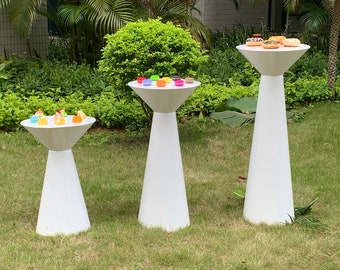 Cocktail pedestal stand waisted cake table for events plinth wedding bridal shower aisle pillars birthday sweets table birthday gift table