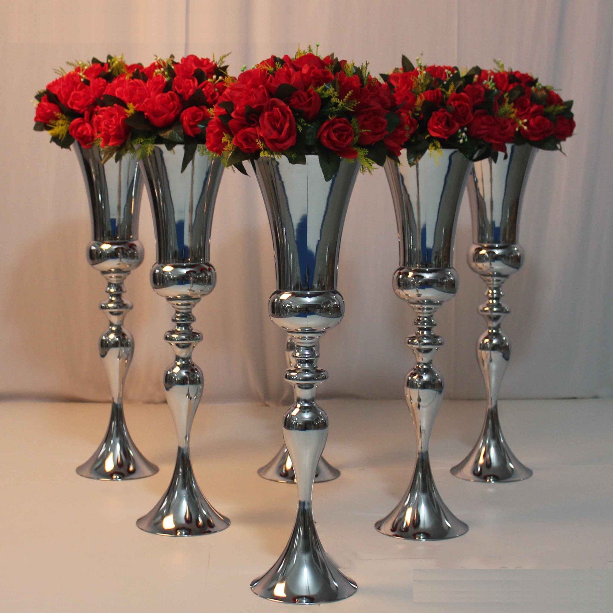 Flower vase tall floor vases metal pillars for wedding stage Etsy