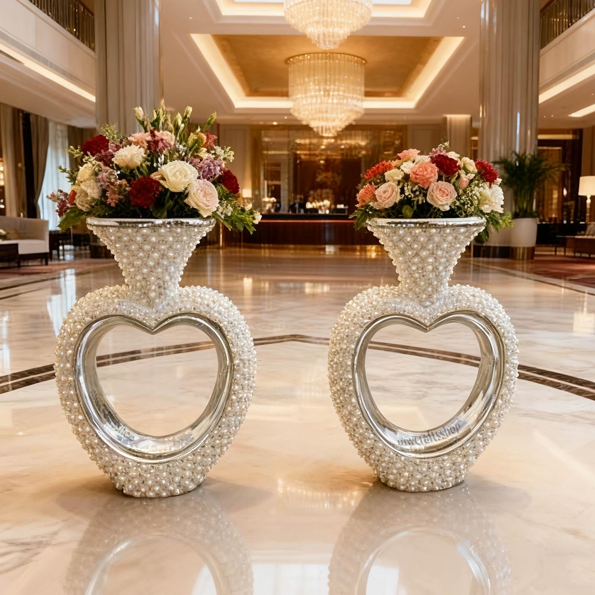 Vaso in fibra di vetro a forma di cuore personalizzato, centrotavola per feste, vaso da terra, vaso alto, vaso per piante, vaso per fiori, decorazione per eventi e feste in hotel