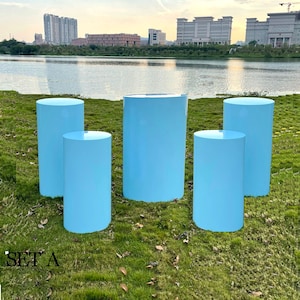Stylish pedestal cake table cylinder plinth pillars for wedding flower stand party event decor bridal shower couple shower baby shower decor