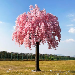 Pink 12.5 Ft large artificial cherry blossom tree fully blossomed floral tree for wedding events decor shopping mall decor hotel lobby decor