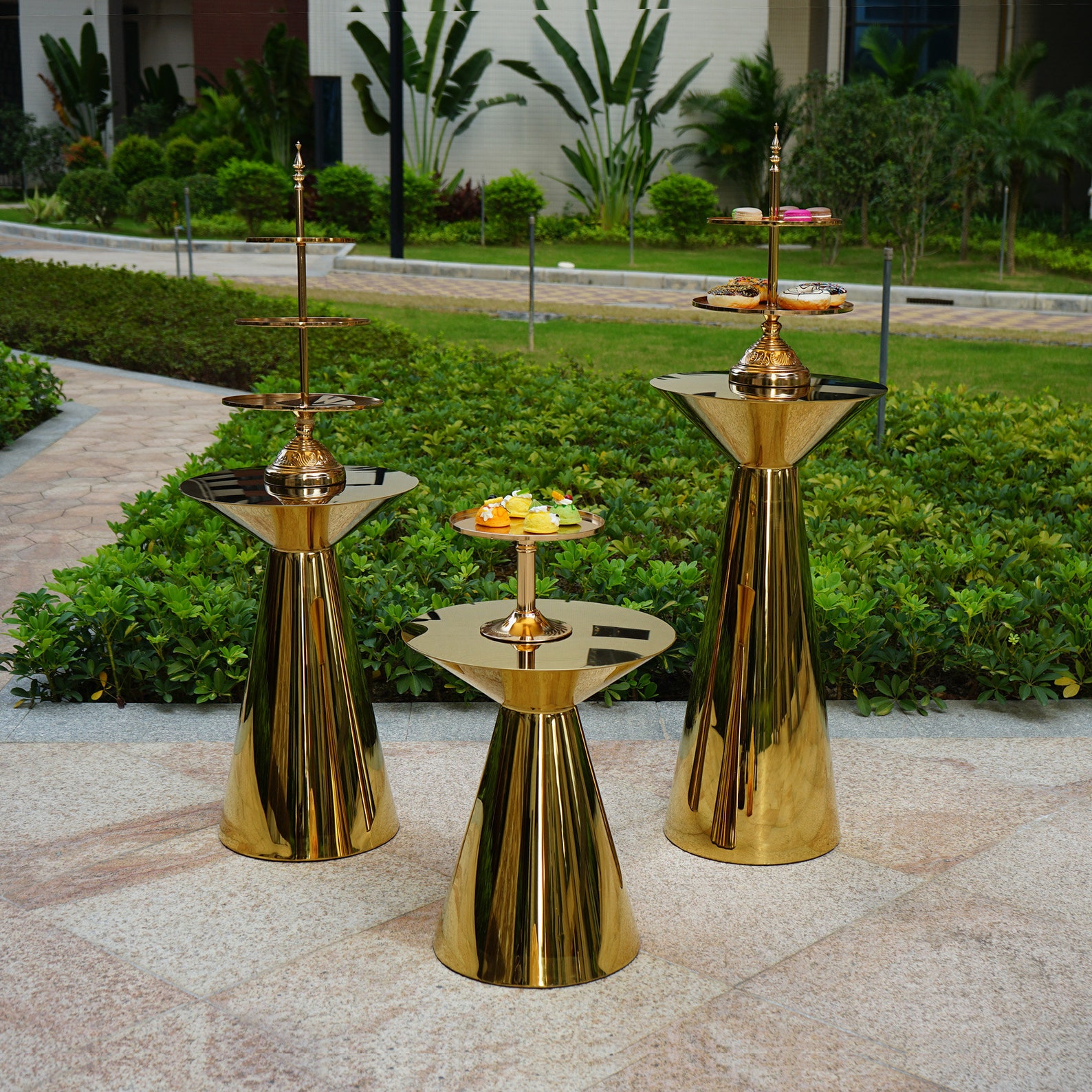 Gold Cocktail Table Bar Table Stand Pedestal Table Events Etsy