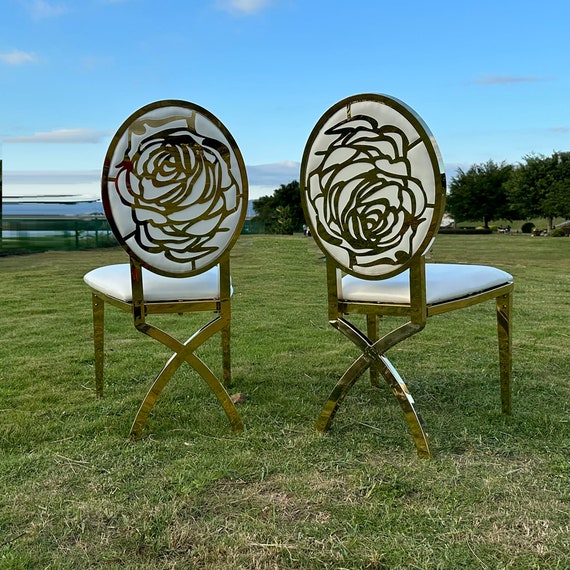 Rose gold metal dining chairs deals