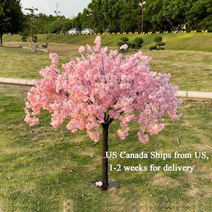 Albero di ciliegio rosa lussureggiante, albero staccabile, albero di seta artificiale per la decorazione del tavolo da matrimonio, centrotavola da pranzo, decorazioni per eventi