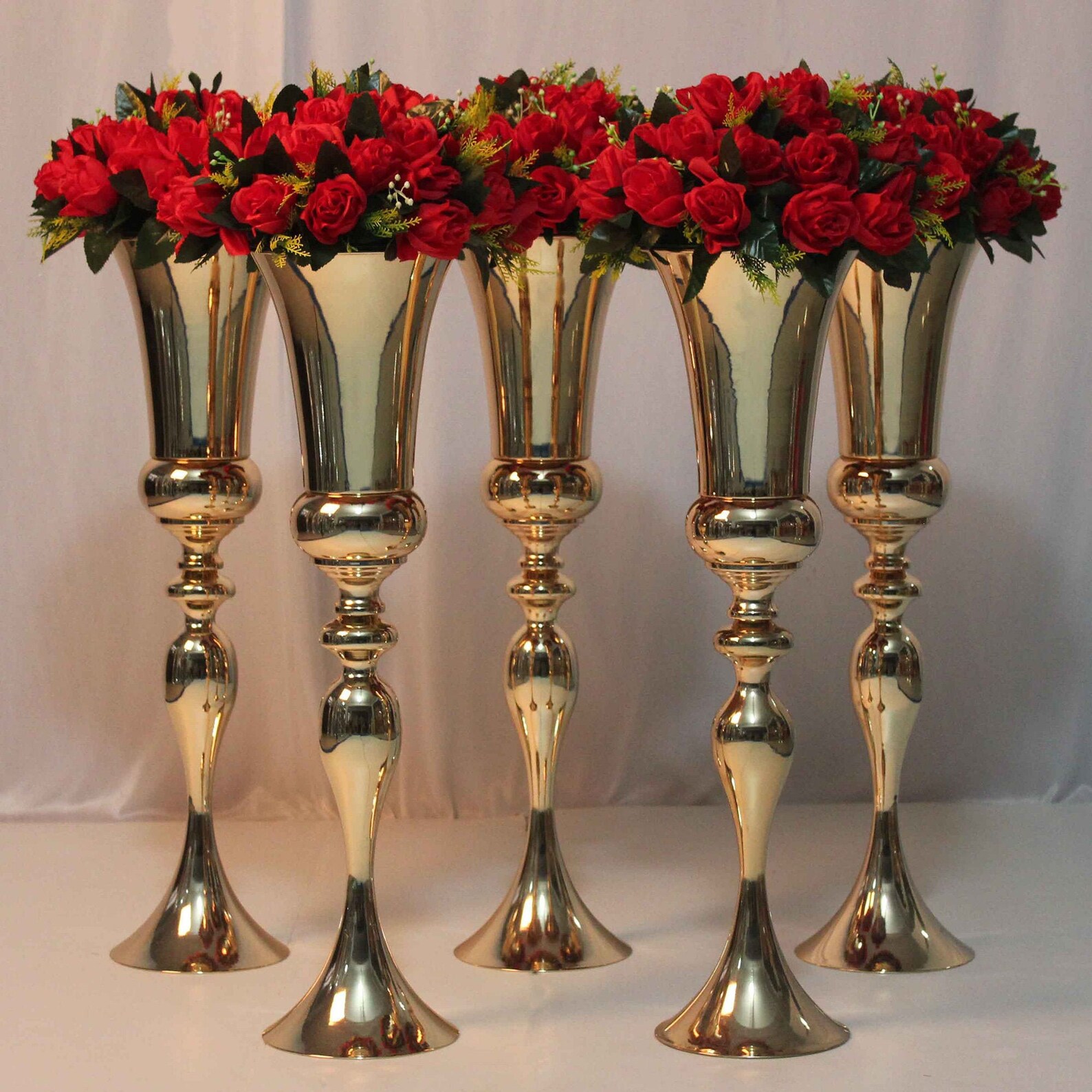 Flower vase tall floor vases metal pillars for wedding stage Etsy