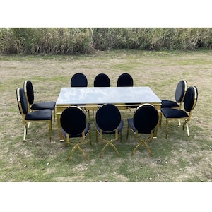 Rectangle Luxury Dining Table Wedding Banquet Table Party Events Table ...