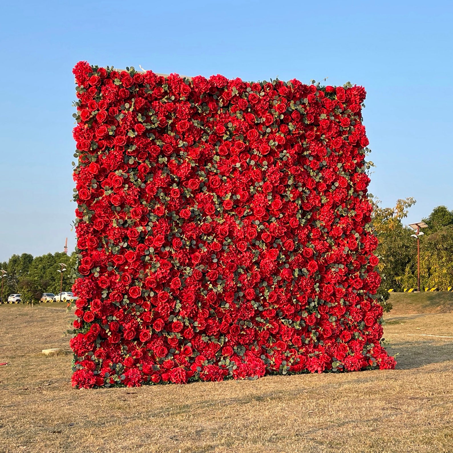 Lush Red 3D Flower Wall Romantic Rose Floral Wall for Party Etsy
