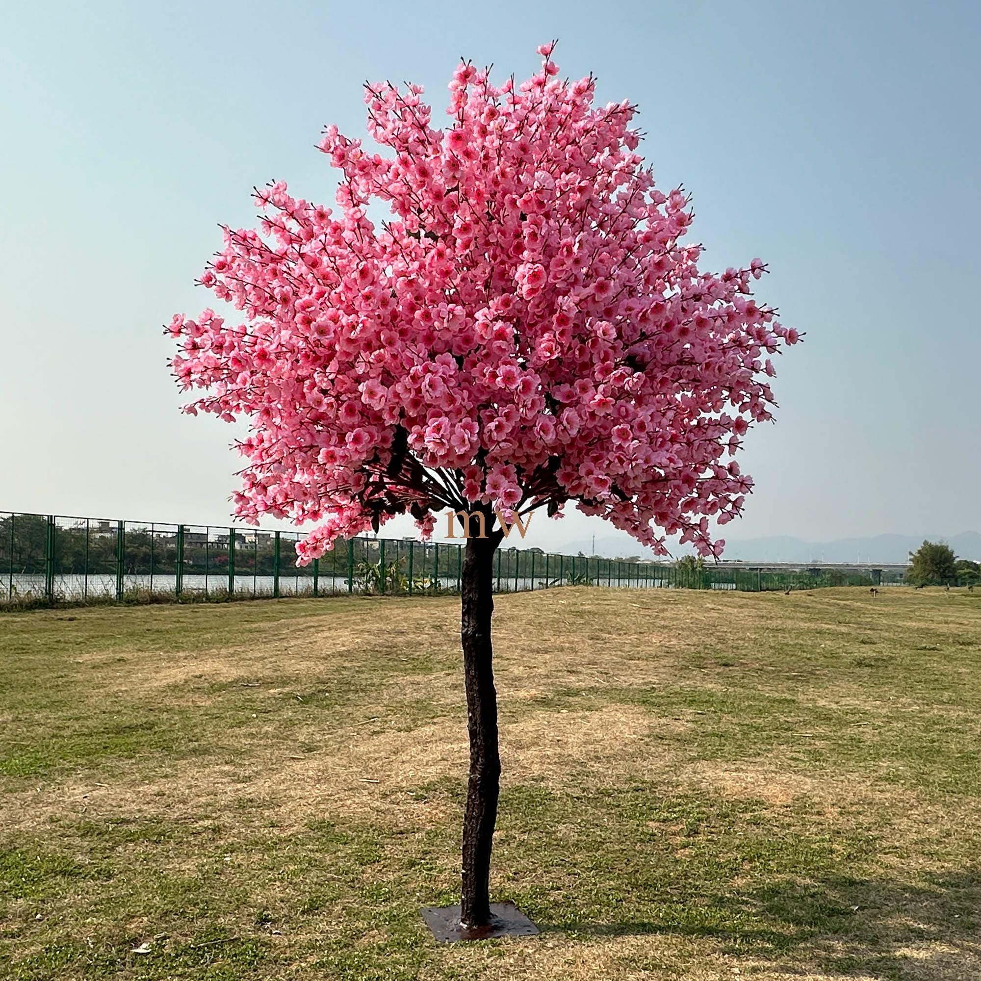 Custom 7ft Detachable Peach Blossom Tree Tall Artificial Tree Lush
