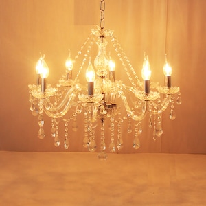 Custom Crystal glass chandelier 8arms beaded ceiling lamp led light dining room chandelier party decor lobby  decor  hotel decor event decor