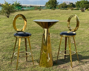 Gold Cocktailtisch Barhocker Set Party Events Planung Dessert Bar suBer Tisch Esszimmer Dekor Tisch Getranke Bar Tisch und Stuhle Idee Etsy