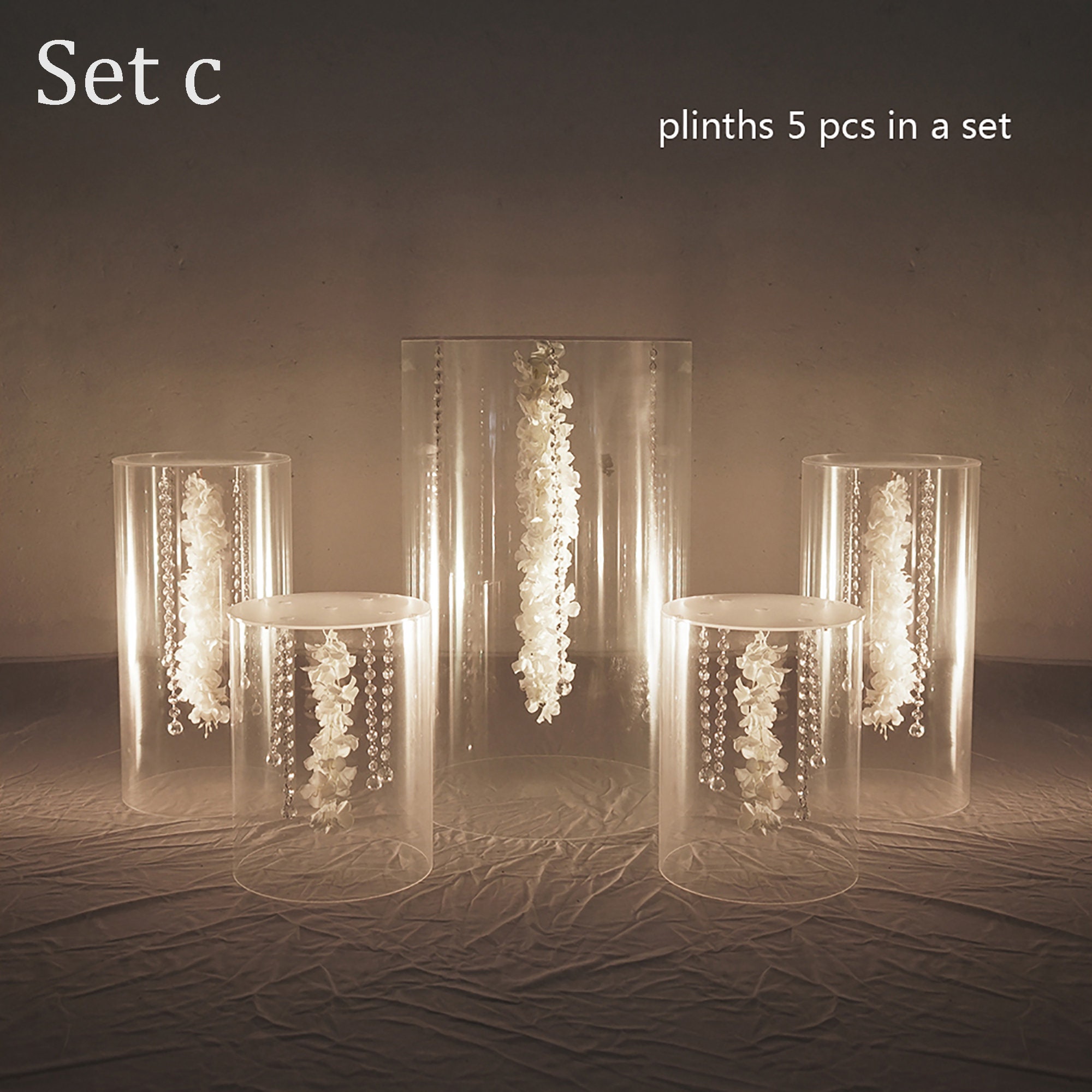 Acrylic clear pillars plinth table stand pedestal for wedding Etsy