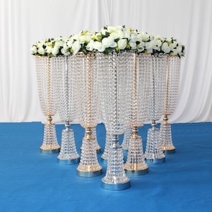 Crystal pendant centerpieces for wedding table decor flower stand  table centerpiece banquet dining table decor party events backdrop decor