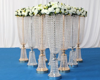 crystal centerpiece wedding table decor flower stand metal flower vase  table centerpiece wedding dining table decor party event  decor