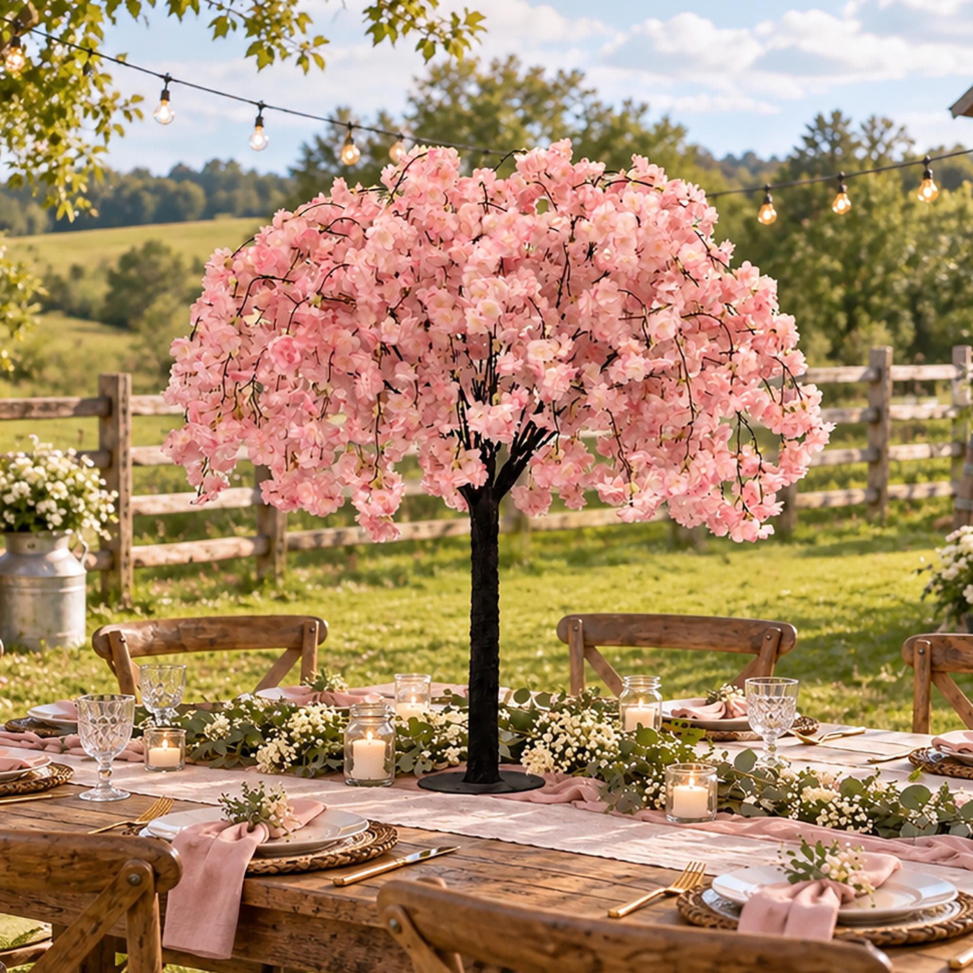 Custom 4 FT Lush Pink Cherry Blossom Tree Detachable Tree