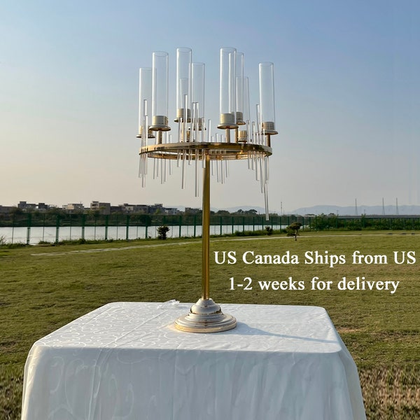 Gold candelabra 9 Arms candle holder cluster shape wedding centerpiece events table decor bridal shower birthday party dining table decor