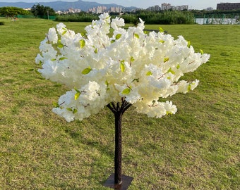 4 Ft detachable t white cherry blossom tree artificial tree fake cherry flowers wedding table centerpieces table decor home  garden  decor