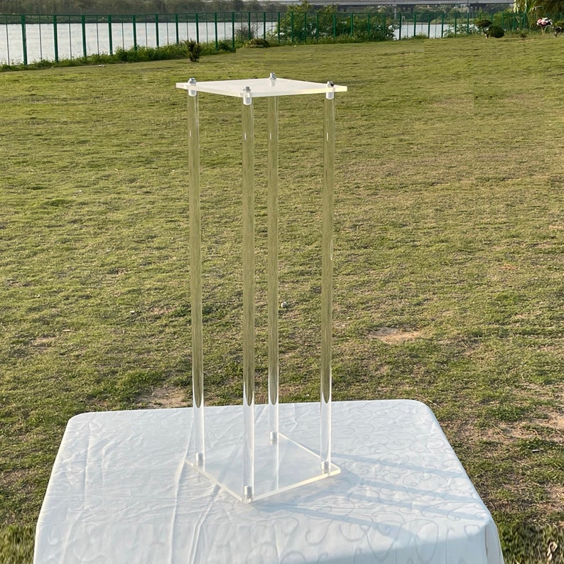 Custom 32 inch clear flower stand acrylic floral stand for table centerpiece wedding dining table decor party events banquet table decor bild 2