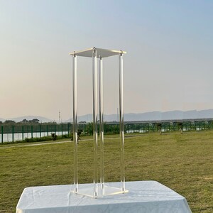 Custom 32 inch clear flower stand acrylic floral stand for table centerpiece wedding dining table decor party events banquet table decor bild 3
