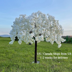 Full lush detachable tree white cherry blossom tree artificial tree fake cherry flowers wedding centerpieces table decor dining table decor