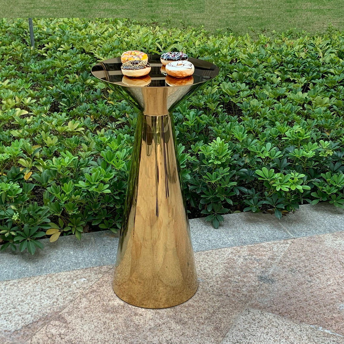 Gold Cocktail Table Bar Table Stand Pedestal Table Events Etsy
