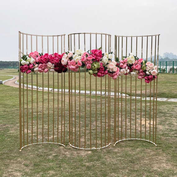 CUSTOM Wavy background gold backdrop flower stand photo frame wedding stage party event birthday decor  bridal shower couple shower planning